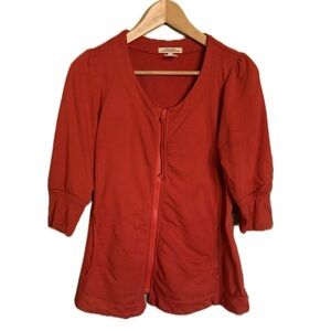 Prairie Underground Red-orange Zip-Up 3/4 sleeve